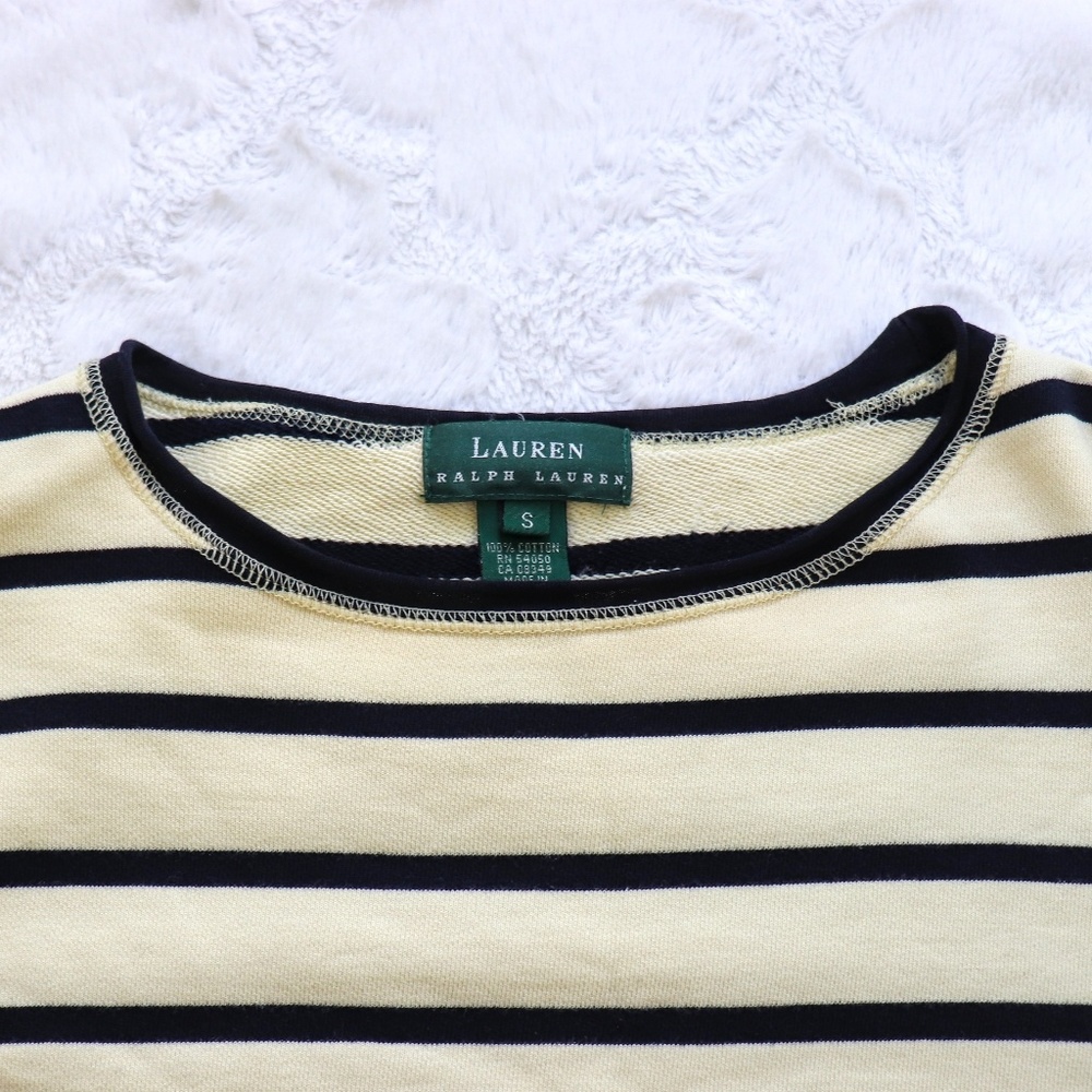 Yellow stripped crop sweater